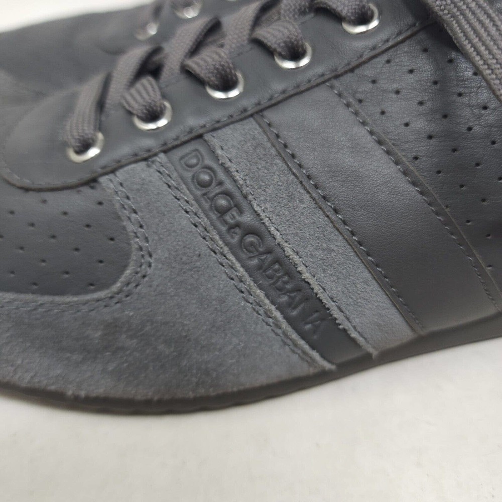 Dolce Gabbana Mens Sneakers CS0904 Gray Suede Leather Casual Trainers Shoes 10 - Picture 5 of 11